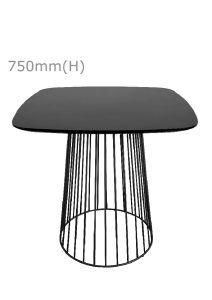 Replica Birdcage Table & Squarish Top - Black