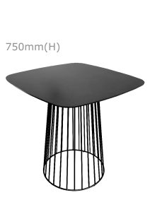 Replica Birdcage Table & Squarish Top - Black