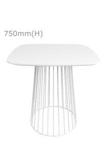 Replica Birdcage Table & Squarish Top - White