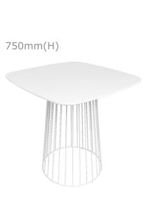 Replica Birdcage Table & Squarish Top - White