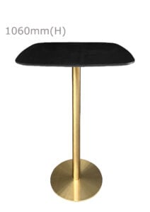VALO BAR TABLE - GOLD & SQUARISH TOP - BLACK (BT2 - G - SB)