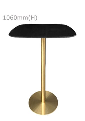 VALO BAR TABLE - GOLD & SQUARISH TOP - BLACK (BT2 - G - SB)