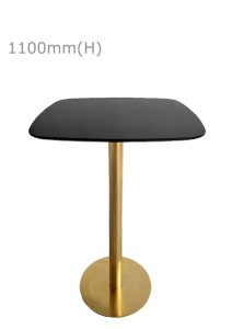 Cooper High Table - Gold & Squarish Top - Black