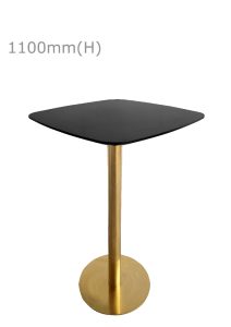 Cooper High Table - Gold & Squarish Top - Black