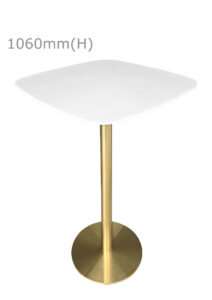 VALO BAR TABLE - GOLD & SQUARISH TOP - WHITE (BT2 - G - SW)