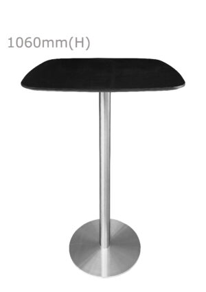 VALO BAR TABLE - SILVER & SQUARISH TOP - BLACK (BT2 - S - SB)