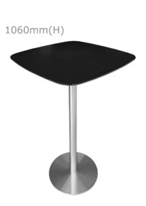 VALO BAR TABLE - SILVER & SQUARISH TOP - BLACK (BT2 - S - SB)