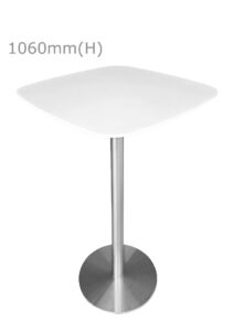 VALO BAR TABLE - SILVER & SQUARISH TOP - WHITE (BT2 - S - SW)