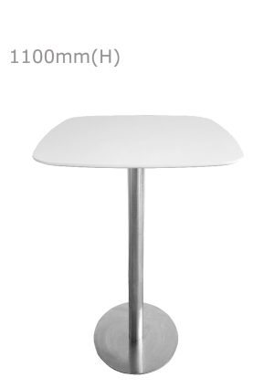 Cooper High Table - Silver & Squarish Top - White