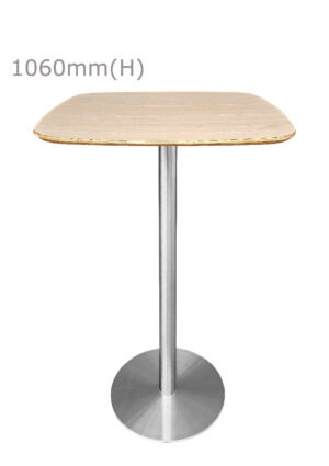 VALO BAR TABLE - SILVER & SQUARISH TOP - WOOD (BT2 - S - SBR)