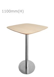 Cooper High Table - Silver & Squarish Top - Wood