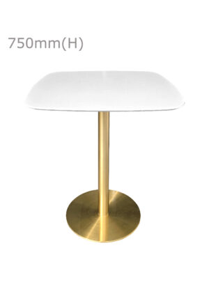 VALO MEETING TABLE - GOLD & SQUARISH TOP - WHITE (TB27 - G - SW)