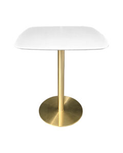 VALO MEETING TABLE - GOLD & SQUARISH TOP - WHITE (TB27 - G - SW)