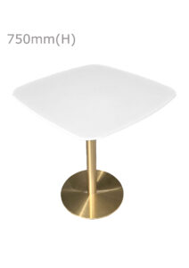 VALO MEETING TABLE - GOLD & SQUARISH TOP - WHITE (TB27 - G - SW)