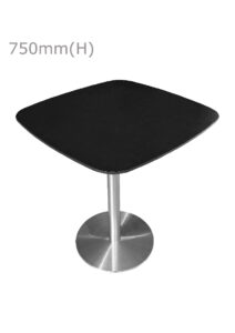 VALO MEETING TABLE - SILVER & SQUARISH TOP - BLACK (TB27 - S - SB)
