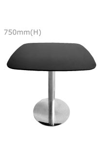 Cooper Round Table - Silver & Squarish Top - Black