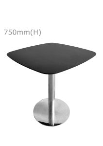 Cooper Round Table - Silver & Squarish Top - Black