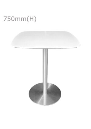 VALO MEETING TABLE - SILVER & SQUARISH TOP - WHITE (TB27 - S - SW)