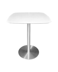 VALO MEETING TABLE - SILVER & SQUARISH TOP - WHITE (TB27 - S - SW)