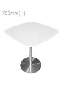 VALO MEETING TABLE - SILVER & SQUARISH TOP - WHITE (TB27 - S - SW)