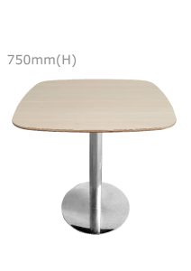 Cooper Round Table - Silver & Squarish Top - Wood