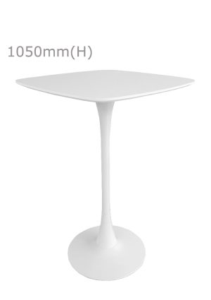 Tulip Bar Table & Squarish Top - White