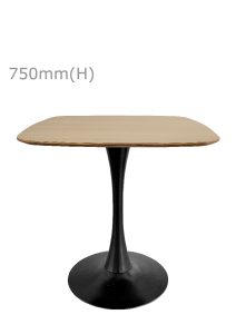 Tulip Table - Black & Squarish Top - Wood