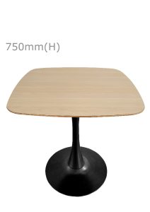 Tulip Table - Black & Squarish Top - Wood