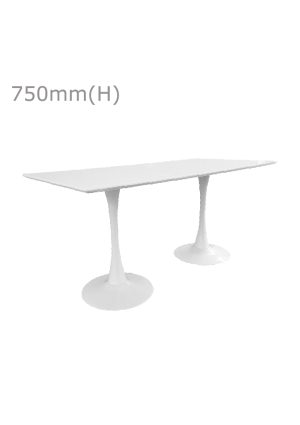 Tulip Table & Long Top - White