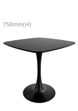 Tulip Table & Squarish Top - Black