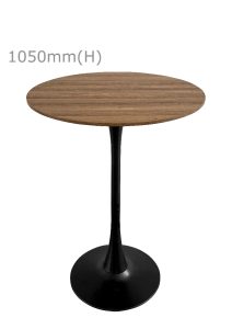 Tulip Bar Table - Black & Round Top - Wood