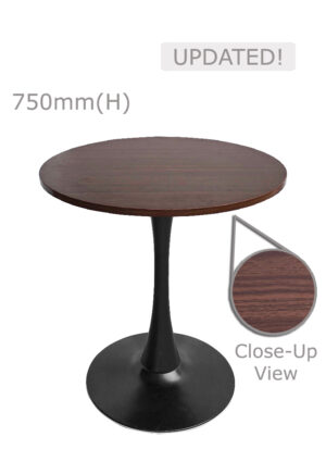 Replica Tulip Table - Black & Round Top - Wood