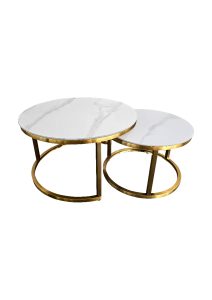 Royale Coffee Table Set - Marble White