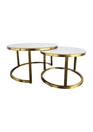 ROYALE COFFEE TABLE SET - MARBLE WHITE CT25 - GW