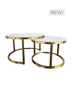 Royale Coffee Table Set - Marble White