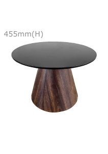 CONIC COFFEE TABLE™ & ROUND TOP - BLACK (CT28 - RB)