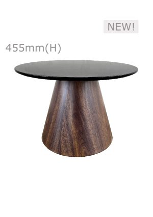 CONIC COFFEE TABLE™ & ROUND TOP - BLACK (CT28 - RB)