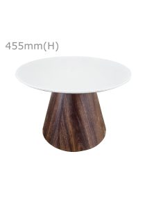 CONIC COFFEE TABLE™ & ROUND TOP - WHITE (CT28 - RW)