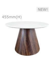 CONIC COFFEE TABLE™ & ROUND TOP - WHITE (CT28 - RW)