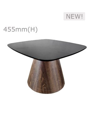 CONIC COFFEE TABLE™ & SQUARISH TOP - BLACK (CT28 - SB)