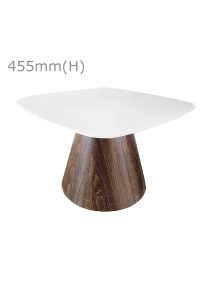 CONIC COFFEE TABLE™ & SQUARISH TOP - WHITE (CT28 - SW)