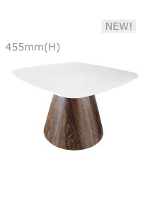 CONIC COFFEE TABLE™ & SQUARISH TOP - WHITE (CT28 - SW)