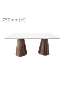 CONIC MEETING TABLE™ & LONG TOP - WHITE (TB2 - LW)