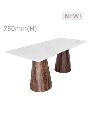 CONIC MEETING TABLE™ & LONG TOP - WHITE (TB2 - LW)