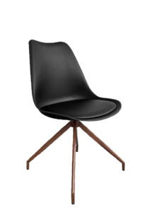 LEVO™ CHAIR - BLACK WITH WOOD LEGS (CH34 - BBR)