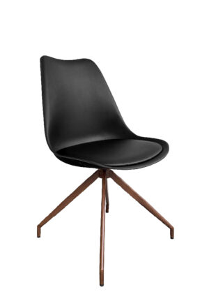 LEVO™ CHAIR - BLACK WITH WOOD LEGS (CH34 - BBR)