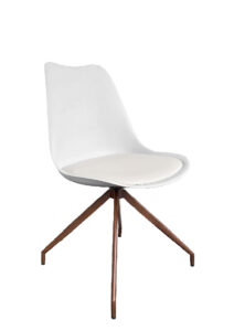 LEVO™ CHAIR - WHITE WITH WOOD LEGS (CH34 - WBR)