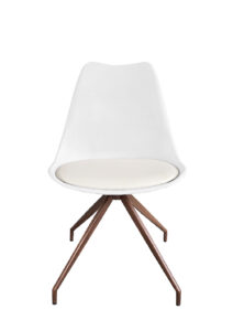 LEVO™ CHAIR - WHITE WITH WOOD LEGS (CH34 - WBR)