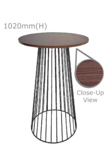 BIRDCAGE BAR TABLE - BLACK & ROUND TOP - WOOD (BT5 - B - RBR)