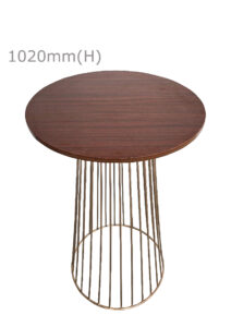 BIRDCAGE BAR TABLE - GOLD & ROUND TOP - WOOD (BT5 - G - RBR)